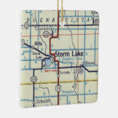Storm Lake Iowa kaart Keramisch Ornament (Rechts)