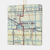 Storm Lake Iowa kaart Keramisch Ornament (Links)