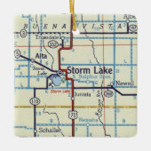 Storm Lake Iowa kaart Keramisch Ornament (Voorkant)