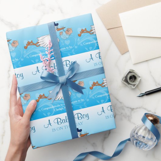 Storm met een Cute Little Baby Boy Cadeaupapier (Geschenken)