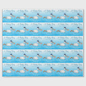 Storm met een Cute Little Baby Boy Cadeaupapier (Vlak)