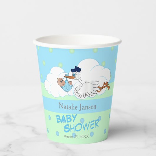 Storm met een Cute Little Baby Boy Papieren Bekers (Voorkant)