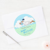 Storm met een Cute Little Baby Boy Ronde Sticker (Envelop)