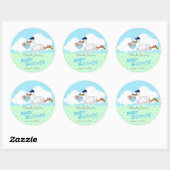Storm met een Cute Little Baby Boy Ronde Sticker (Vel)