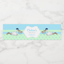 Storm met een Cute Little Baby Boy Waterfles Etiket