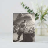 Storm naderen door Grant Wood Feestdagenkaart (Staand voorkant)