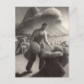 Storm naderen door Grant Wood Feestdagenkaart (Voorkant)