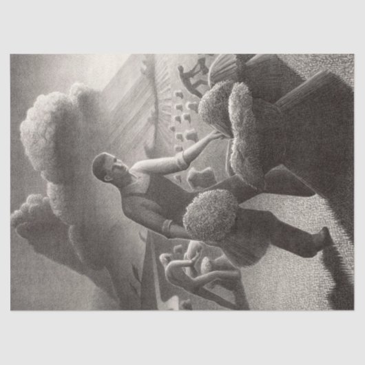 Storm naderen door Grant Wood Tissuepapier (Voorkant)