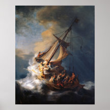 Storm op de zee van Galilea Rembrandt

