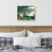 Storm op een mediterrane kust Canvas Print (Insitu (Slaapkamer))