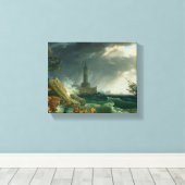 Storm op een mediterrane kust Canvas Print (Insitu (Houten vloer))