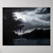 "storm op het meer" 16x20 canvasafdruk poster (Voorkant)