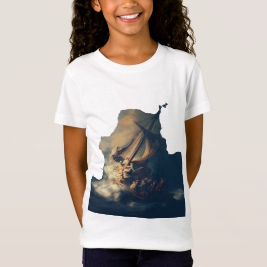 Storm op het Meer van Galilea door Rembrandt Kunst T-shirt (Voorkant)