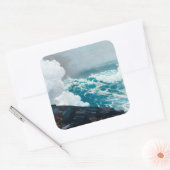 Storm op het schilderen van het zee vierkante sticker (Envelop)