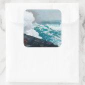 Storm op het schilderen van het zee vierkante sticker (Tas)