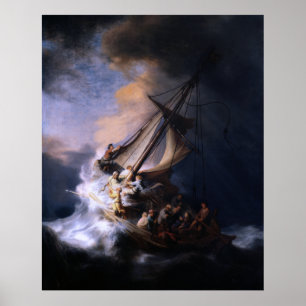 Storm op het Zee van Galilea door Rembrandt van Ri Poster