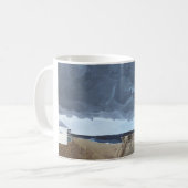 Storm op strand koffiemok (Voorkant links)