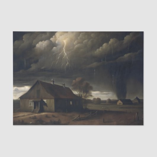 Storm over boerderij ontkoppeling tissuepapier (Voorkant)