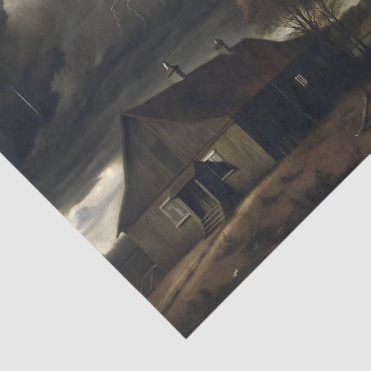 Storm over boerderij ontkoppeling tissuepapier (Detail)