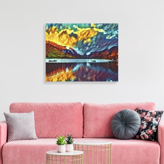 STORM OVER HET MEER CANVAS AFDRUK (Insitu (Woonkamer))