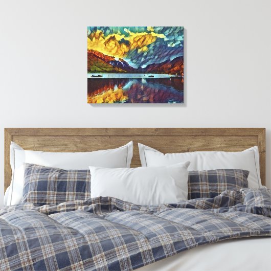 STORM OVER HET MEER CANVAS AFDRUK (Insitu (Slaapkamer))