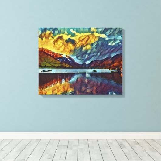 STORM OVER HET MEER CANVAS AFDRUK (Insitu (Houten vloer))