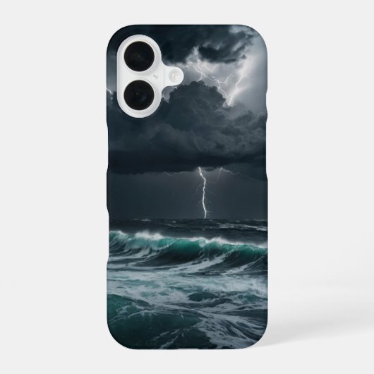 Storm over het Zee iPhone 16 Hoesje (Achterkant)