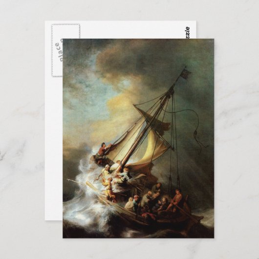 Storm over het Zee van Galilea Briefkaart (Voorkant / Achterkant)