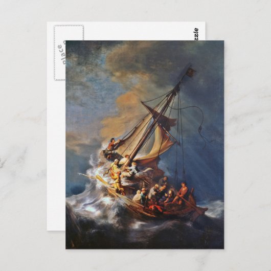 Storm over het Zee van Galilea Briefkaart (Voorkant / Achterkant)