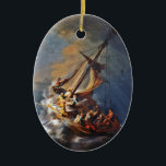 Storm over het Zee van Galilea Keramisch Ornament<br><div class="desc">kunst door Rembrandt. Jezus en zijn volgelingen in een boot tijdens een storm.</div>
