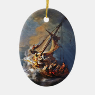 Storm over het Zee van Galilea Keramisch Ornament