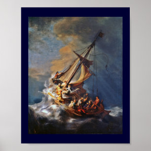 Storm over het Zee van Galilea Poster