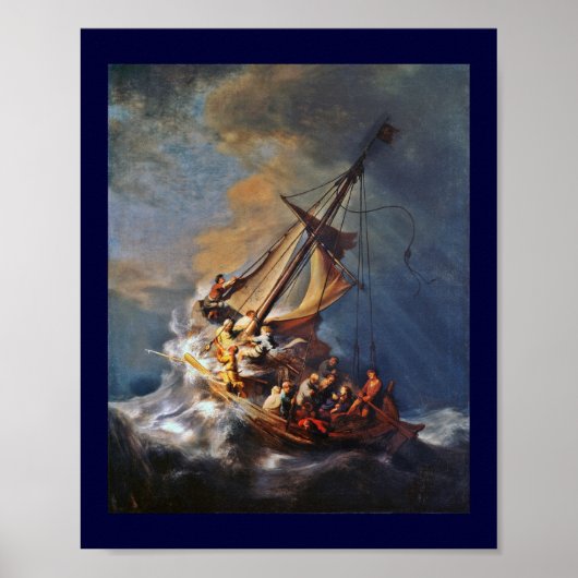 Storm over het Zee van Galilea Poster (Voorkant)