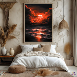Storm Over The Crimson Moon beroemd gemaakt door M Poster
