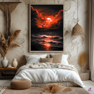 Storm Over The Crimson Moon beroemd gemaakt door M Poster