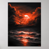Storm Over The Crimson Moon beroemd gemaakt door M Poster (Voorkant)