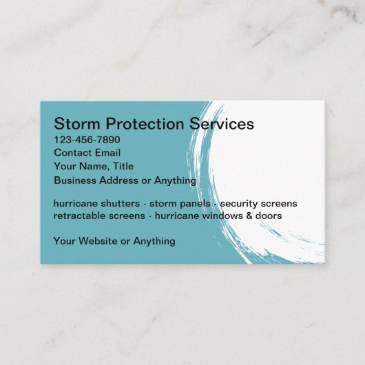 Storm Protection producten en diensten Visitekaartje (Voorkant)