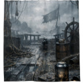 Storm Residue — Pirate Ship Aftermath Douchegordijn (Voorkant)