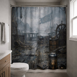 Storm Residue — Pirate Ship Aftermath Douchegordijn