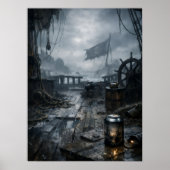 Storm Residue — Pirate Ship Aftermath Scene Poster (Voorkant)