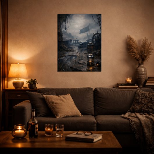 Storm Residue — Pirate Ship Aftermath Scene Poster