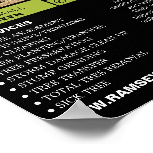 Storm schade - boomchirurg - boomkweker poster (Hoek)