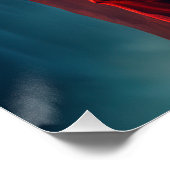 Storm Sentinel. Onbevreesde wolf snarrelt bij het  Perfect Poster (Hoek)