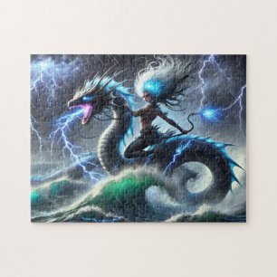 Storm Sirene Bliksem Zee Draak Zeemeermin Legpuzzel