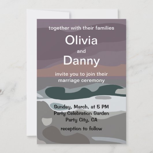 Storm Sky Cloud Zee Waves Natuur Wedding Kaart (Voorkant)