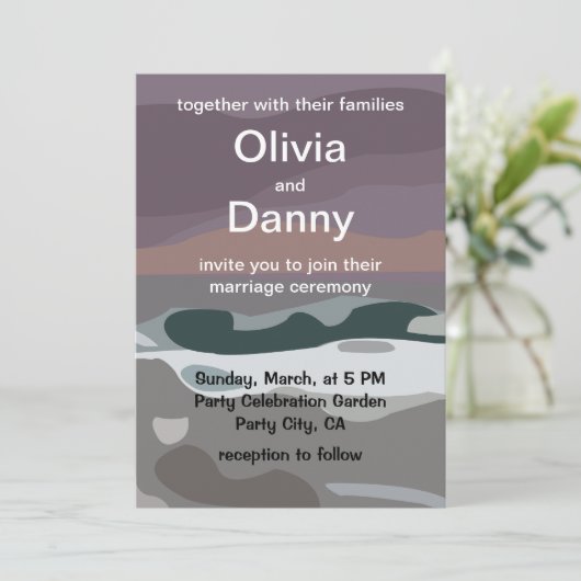 Storm Sky Cloud Zee Waves Natuur Wedding Kaart (Staand voorkant)