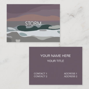 Storm Sky Clouds Zee Waves Meteorologist Visitekaartje