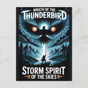 Storm Spirit Mythic Thunder Bird Fantasy Kunst Briefkaart