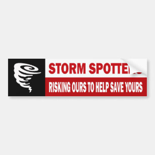 Storm spotters die ons riskeren om u te helpen spa bumpersticker