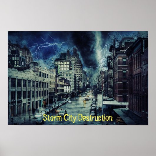 Storm Stadsvernietiging Poster (Voorkant)